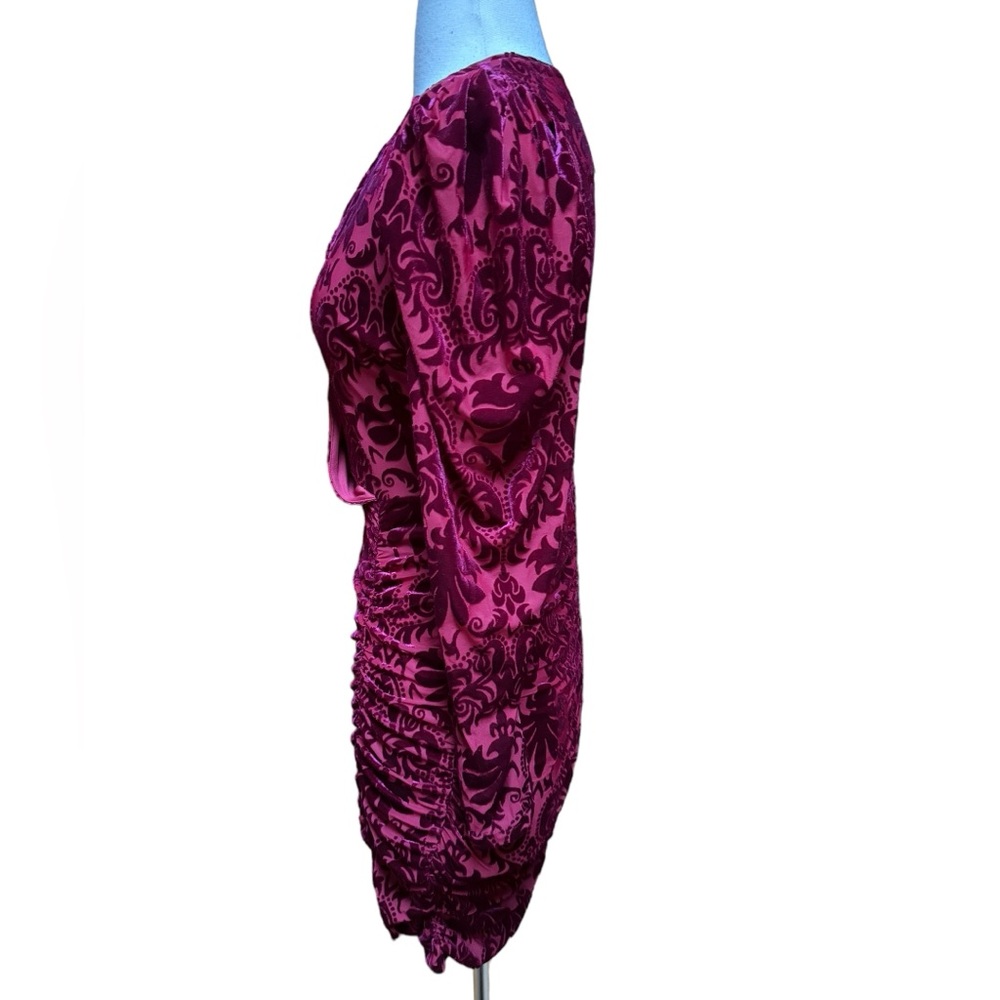 NWT All in Favor Velvety V-Neck Bodycon Dress - Picture 2 of 4